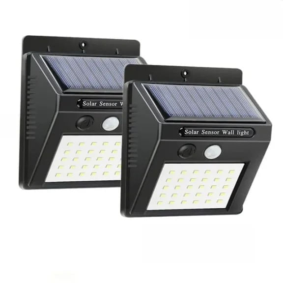 Reflector Luz Foco Panel Solar Recargable De Pared Con Sensor De Movimiento Para Exteriores Combo x2 img #1