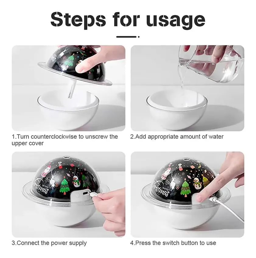 Humidificador Lámpara Aromatizante Forma de Planeta 3D Con Luz LED Recargable img #7