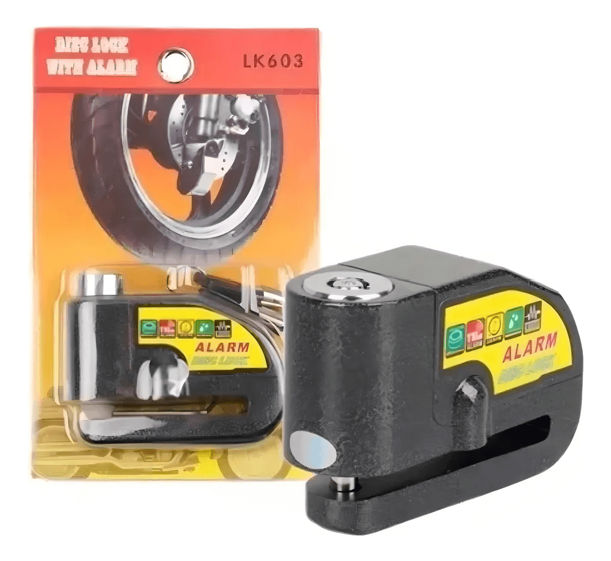 Candado Bloqueo de Freno de Disco con Alarma Moto Bicicleta Resistente img #2