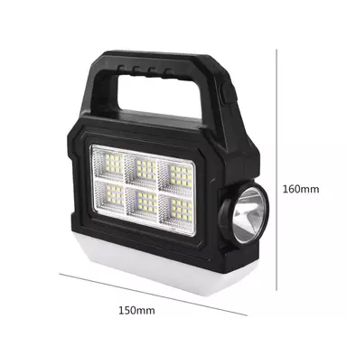 Linterna Lampara Luz Led Portátil De Trabajo Y Emergencia Multifuncional Solar Powebank img #4