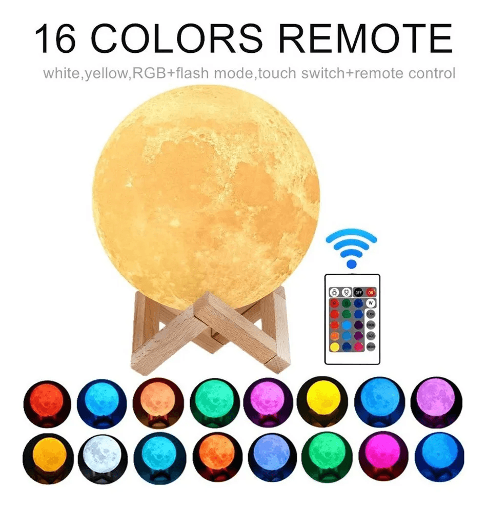 Lámpara Luna 3D Multicolor LED Decorativa Recargable Inalámbrica img #4