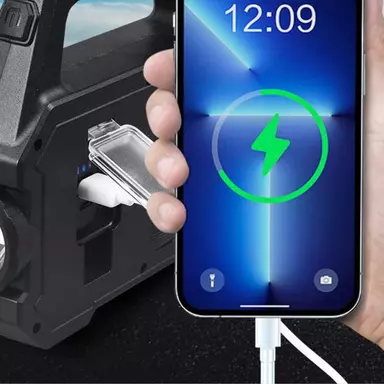 Linterna Lampara Luz Led Portátil De Trabajo Y Emergencia Multifuncional Solar Powebank img #3
