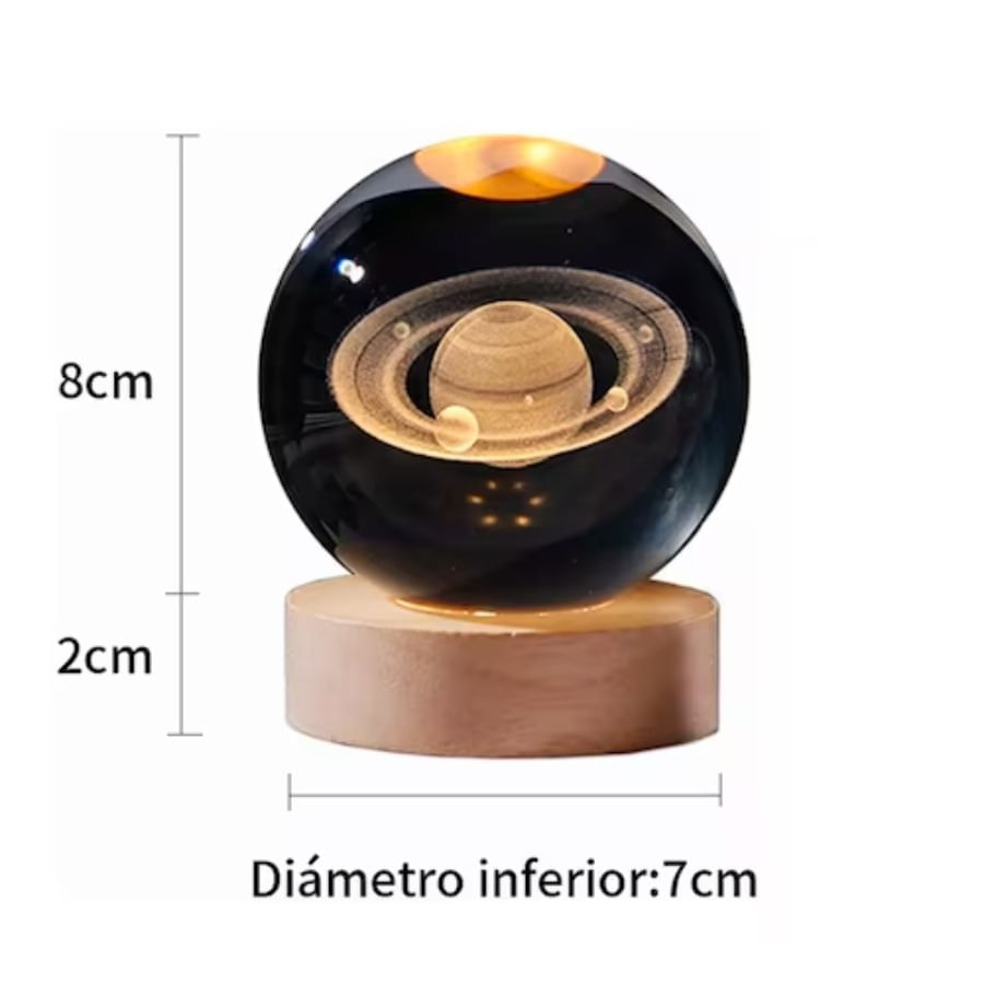 Lampara LED 3D Bola de Cristal Decorativa Luz Nocturna img #4