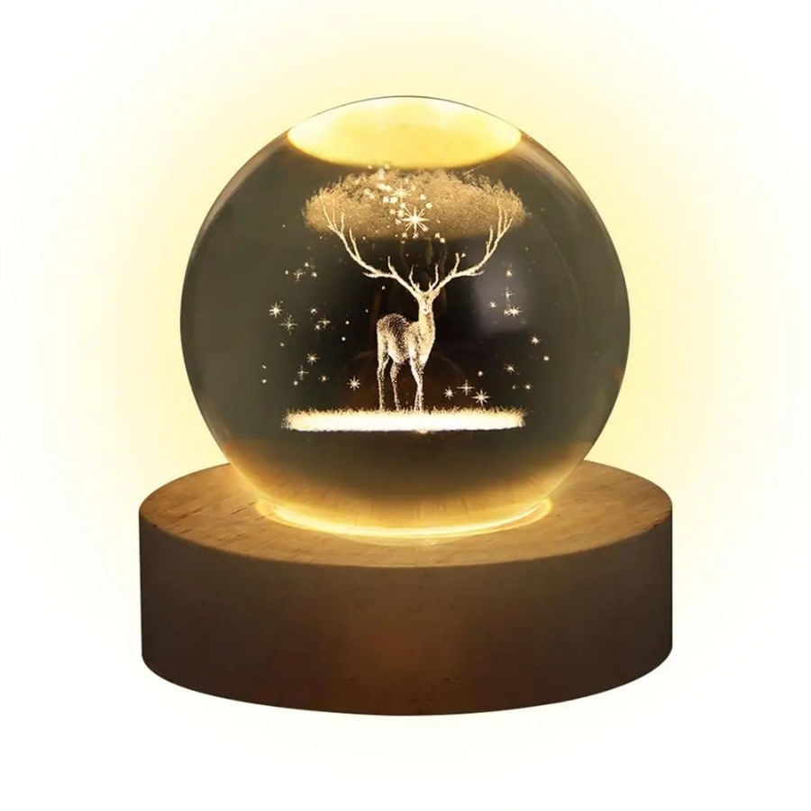 Lampara LED 3D Bola de Cristal Decorativa Luz Nocturna img #2