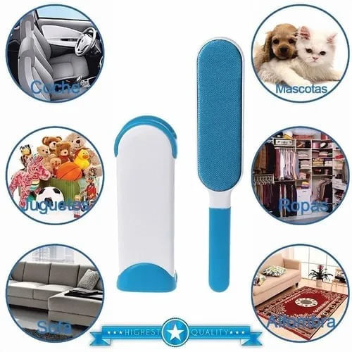 Cepillo Removedor De Pelo Y Pelusas Reutilizable Con Base Autolimpiante Doble Cara img #4