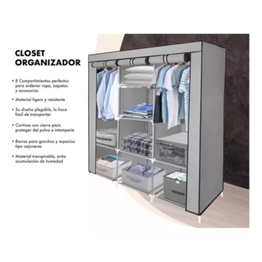 Closet Armario Doble Organizador Desarmable Resistente img #4