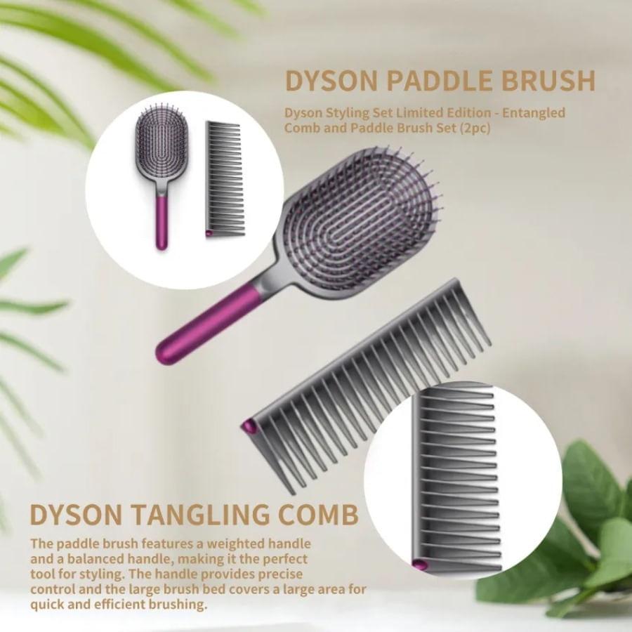 Set Cepillo Y Peine Antiestático Desenredante Para Cabello Liso Y Rizado img #3