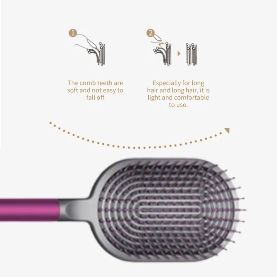 Set Cepillo Y Peine Antiestático Desenredante Para Cabello Liso Y Rizado img #2