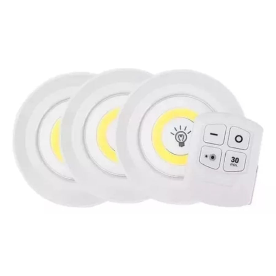 Set Juego Kit 3 Luces LED Adhesivas Inalámbricas con Control Remoto img #1