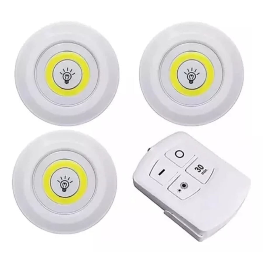 Set Juego Kit 3 Luces LED Adhesivas Inalámbricas con Control Remoto img #2