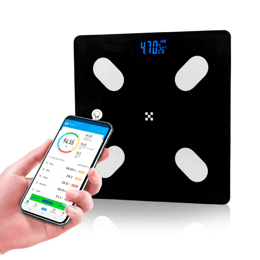 Báscula Balanza Digital Inteligente Control Bluetooth Negra con App y LCD img #2
