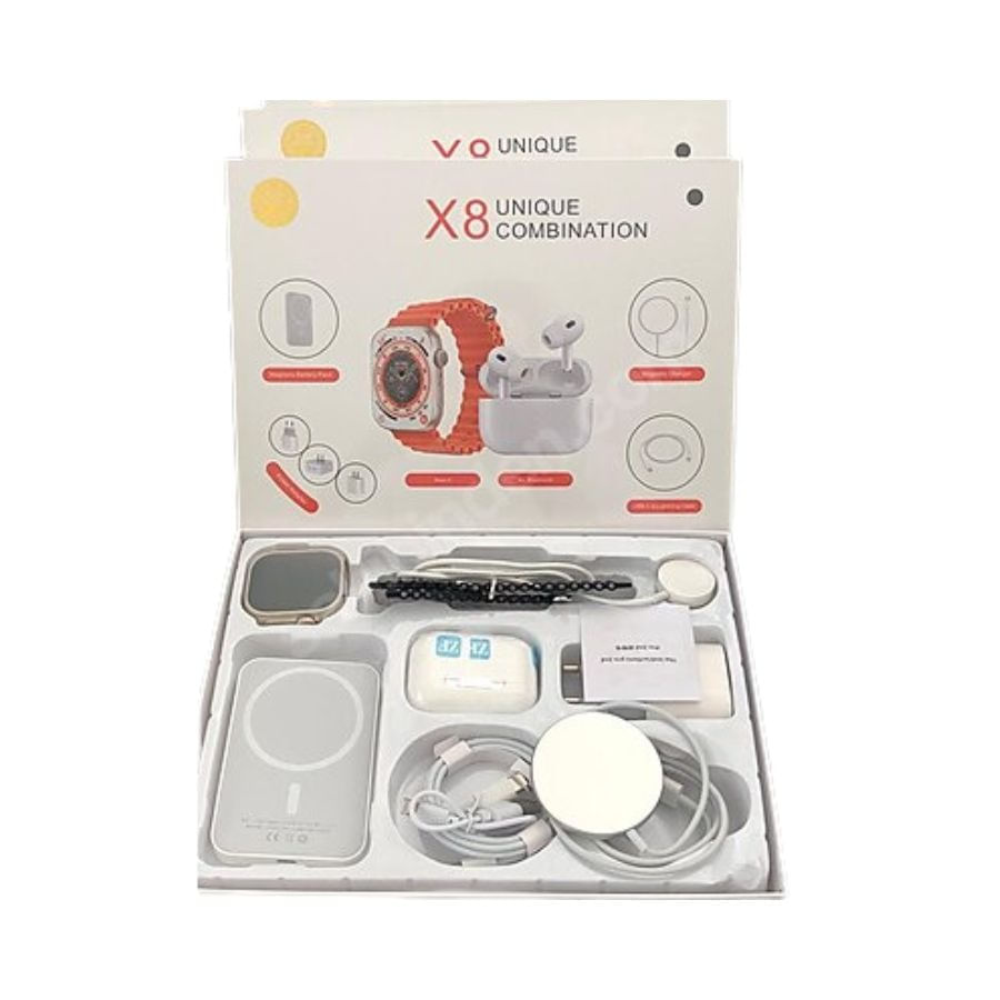 Combo Set Smartwatch Reloj 49mm Con Audifonos Y Powerbank img #1