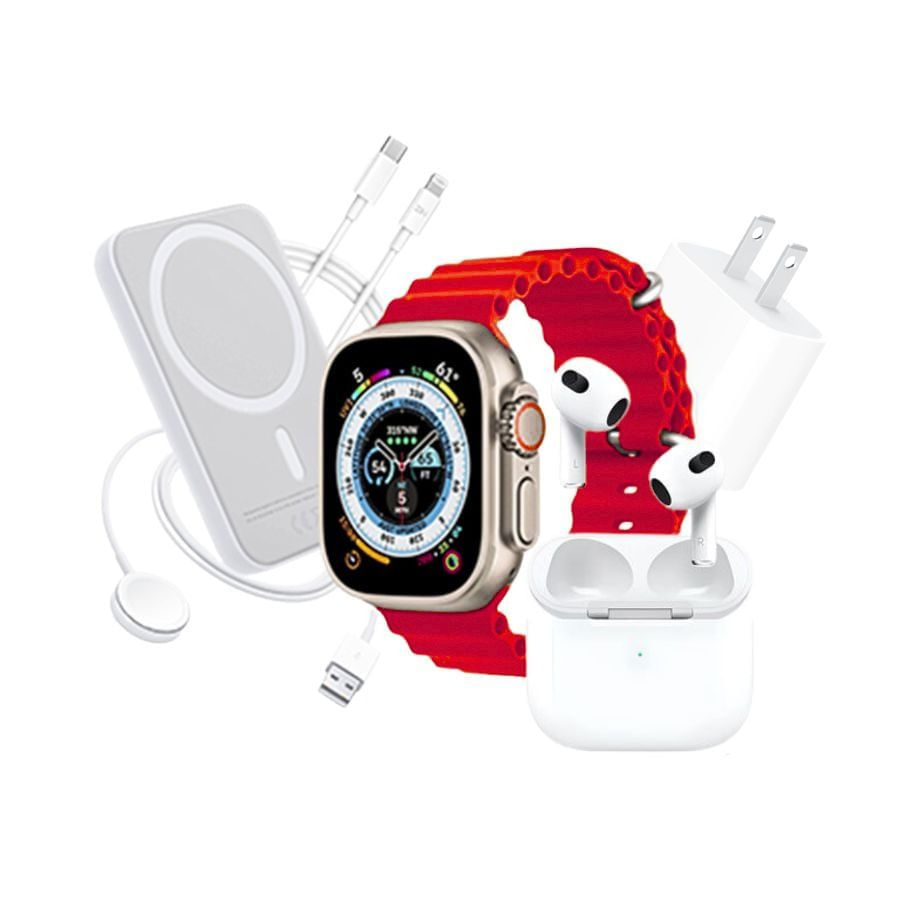 Combo Set Smartwatch Reloj 49mm Con Audifonos Y Powerbank img #5
