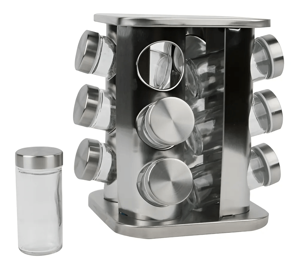 Set Especiero Condimentero para Especias 12 Frascos Rotatorio 360° img #2