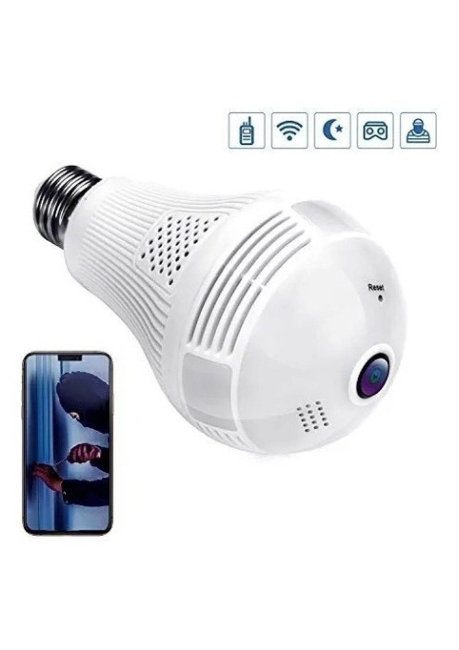 Cámara Espía Seguridad 360 Tipo Bombillo Discreta Visión Nocturna LED img #1