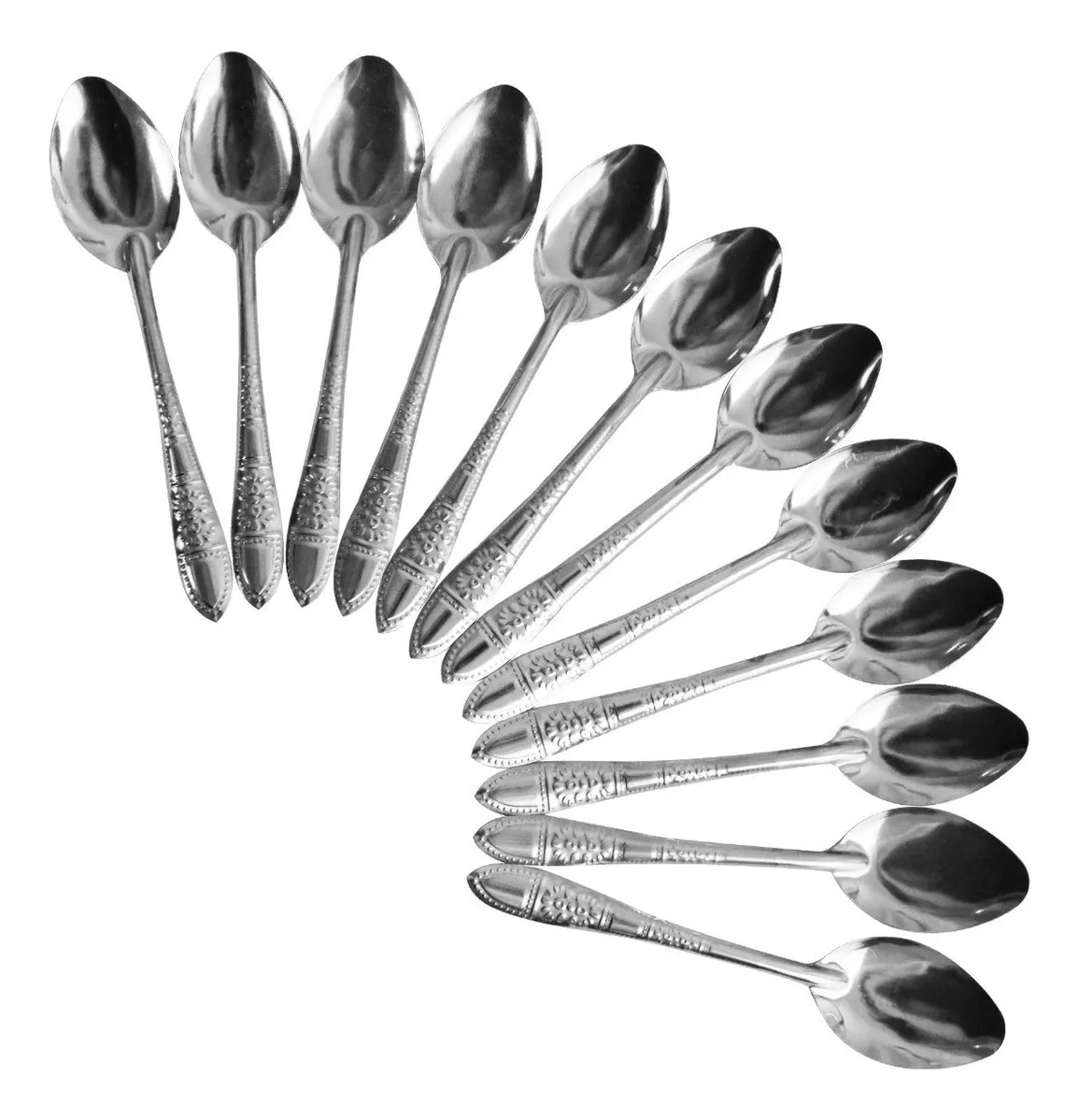 Cucharas De Acero Inoxidable Resistente Cocina Profesional Uso Diario Paquete De 12 img #1