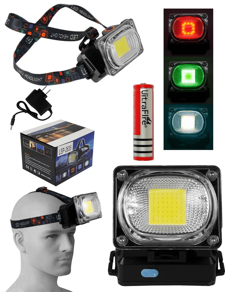 Linterna Lámpara Reflector Frontal De Cabeza Minera Led Recargable RGB img #4