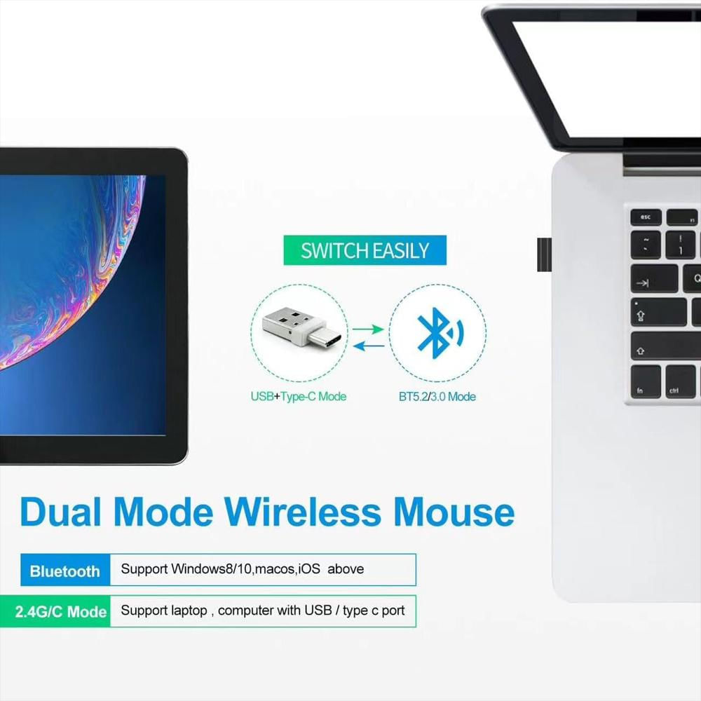 Mouse Klo Gd Bluetooth Recargable Led 4 Modos Compatible Con Mac Y Pc img #2