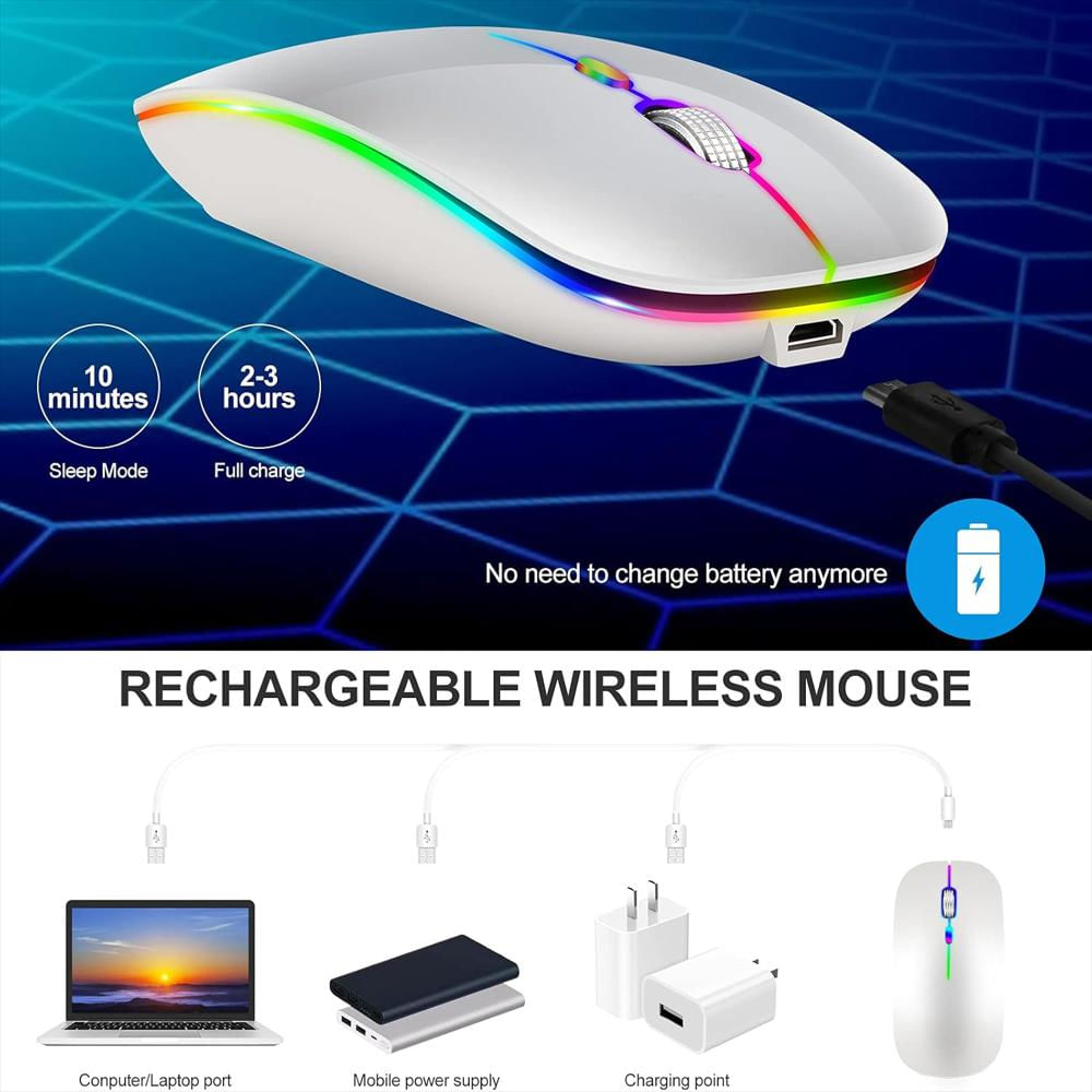 Mouse Klo Gd Bluetooth Recargable Led 4 Modos Compatible Con Mac Y Pc img #5