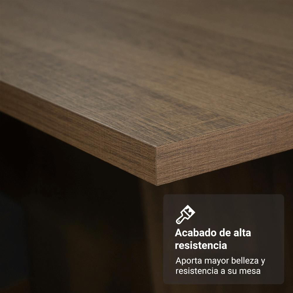 Mesa De Comedor Rectangular 6 Puestos Marrón img #4