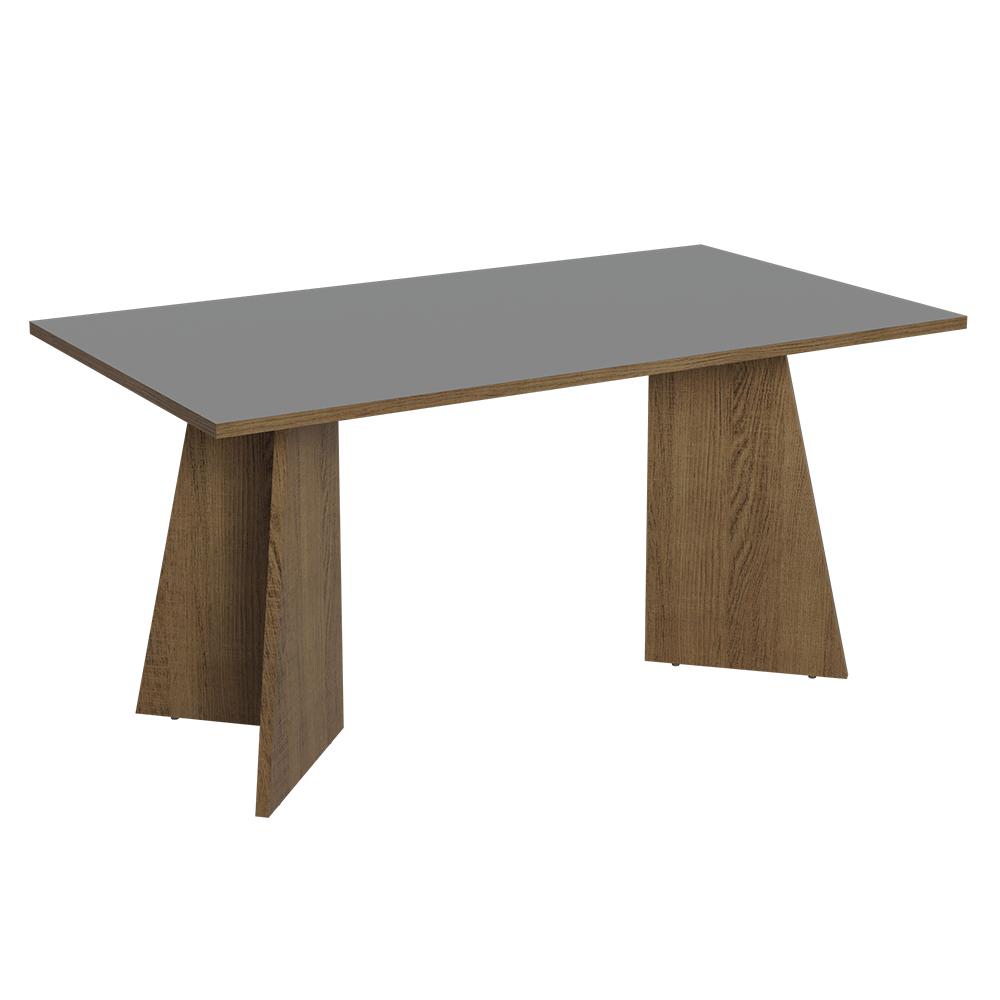 Mesa De Comedor Rectangular 6 Puestos Marrón/Gris img #1