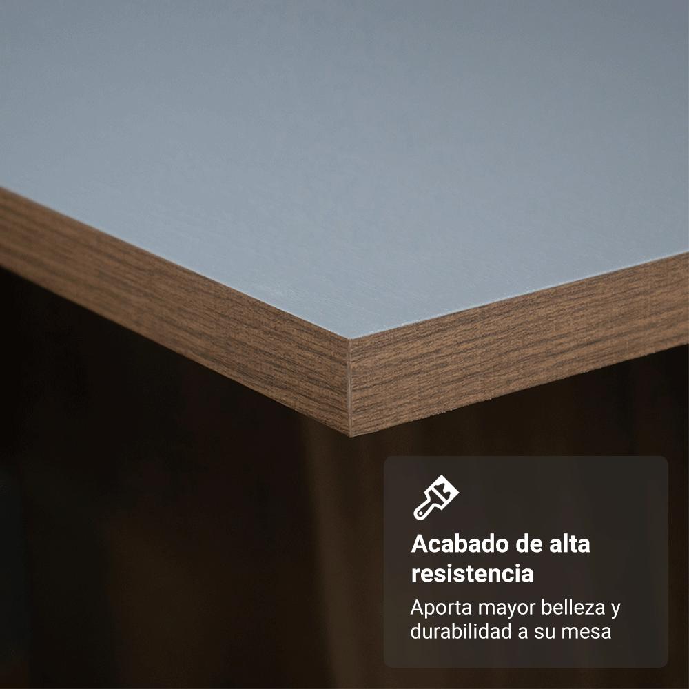 Mesa De Comedor Rectangular 6 Puestos Marrón/Gris img #4