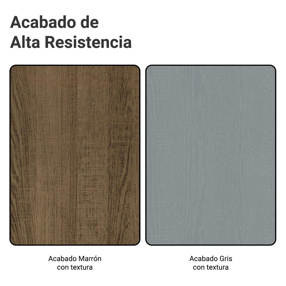 Mesa De Comedor Rectangular 6 Puestos Marrón/Gris img #5