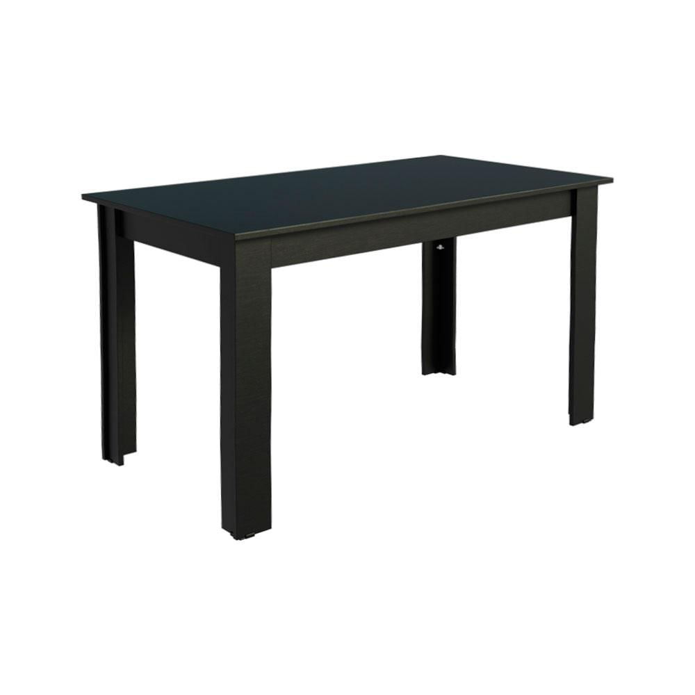 Mesa De Comedor Rectangular 6 Puestos Negro img #1