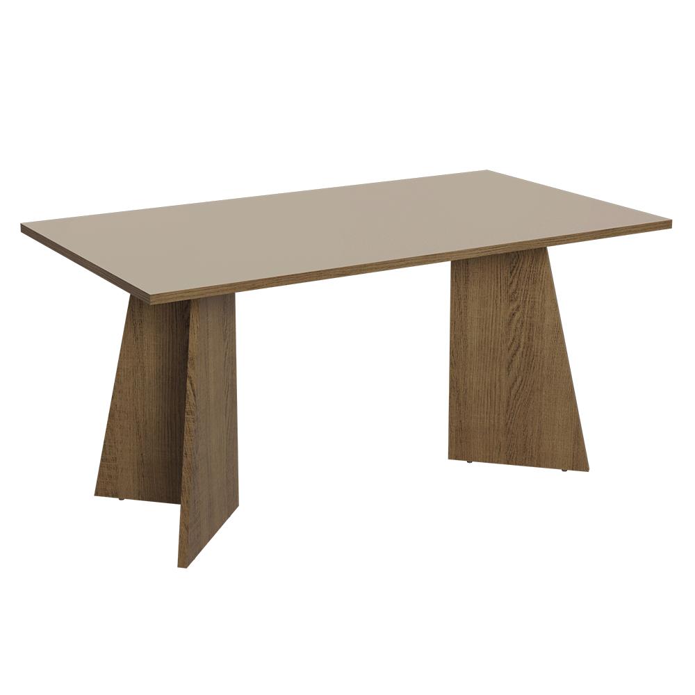 Mesa De Comedor Rectangular 6 Puestos Marrón/Crema img #1