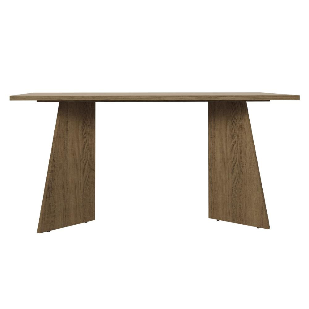 Mesa De Comedor Rectangular 6 Puestos Marrón/Crema img #3