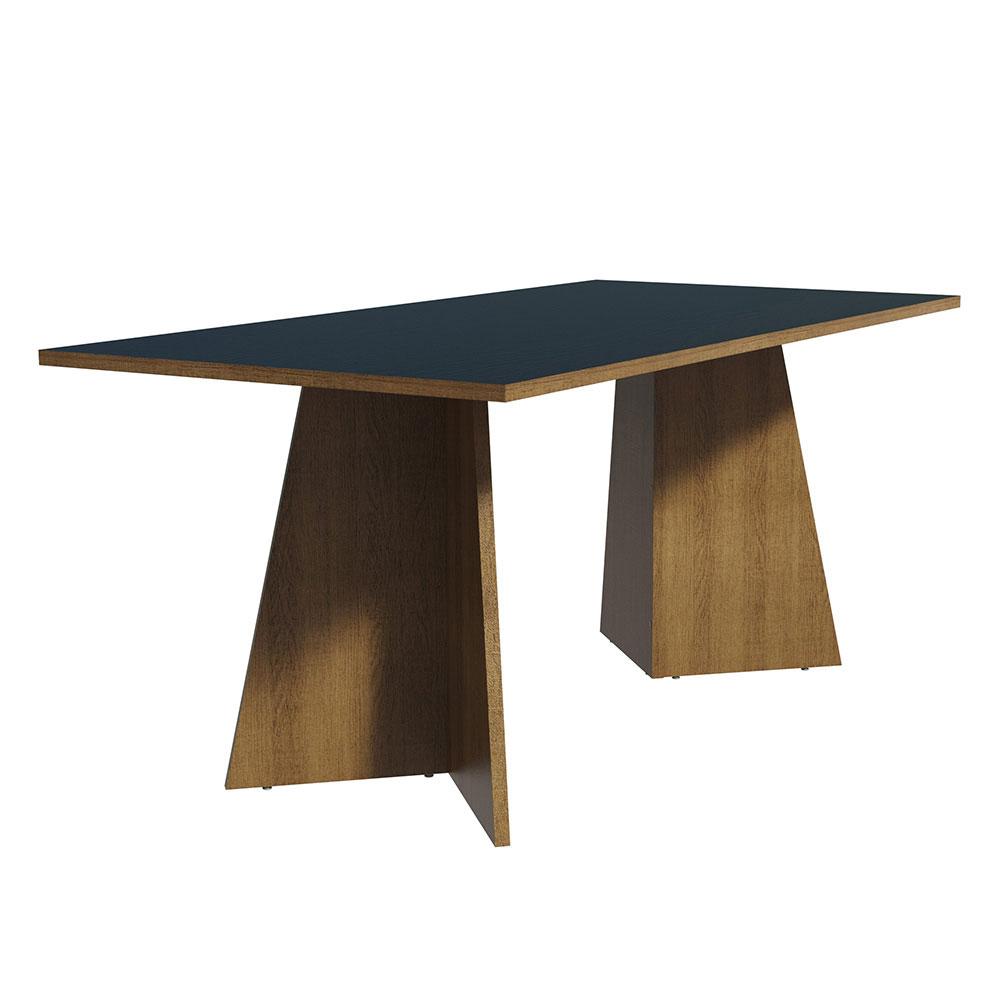 Mesa De Comedor Rectangular 8 Puestos Marrón/Negro img #1