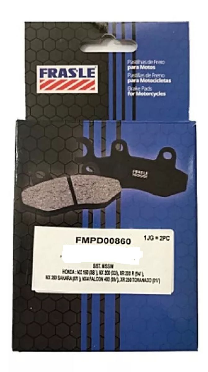 Pastillas Freno FRAS-LE Moto Honda Tornado XRE300 DEL img #2