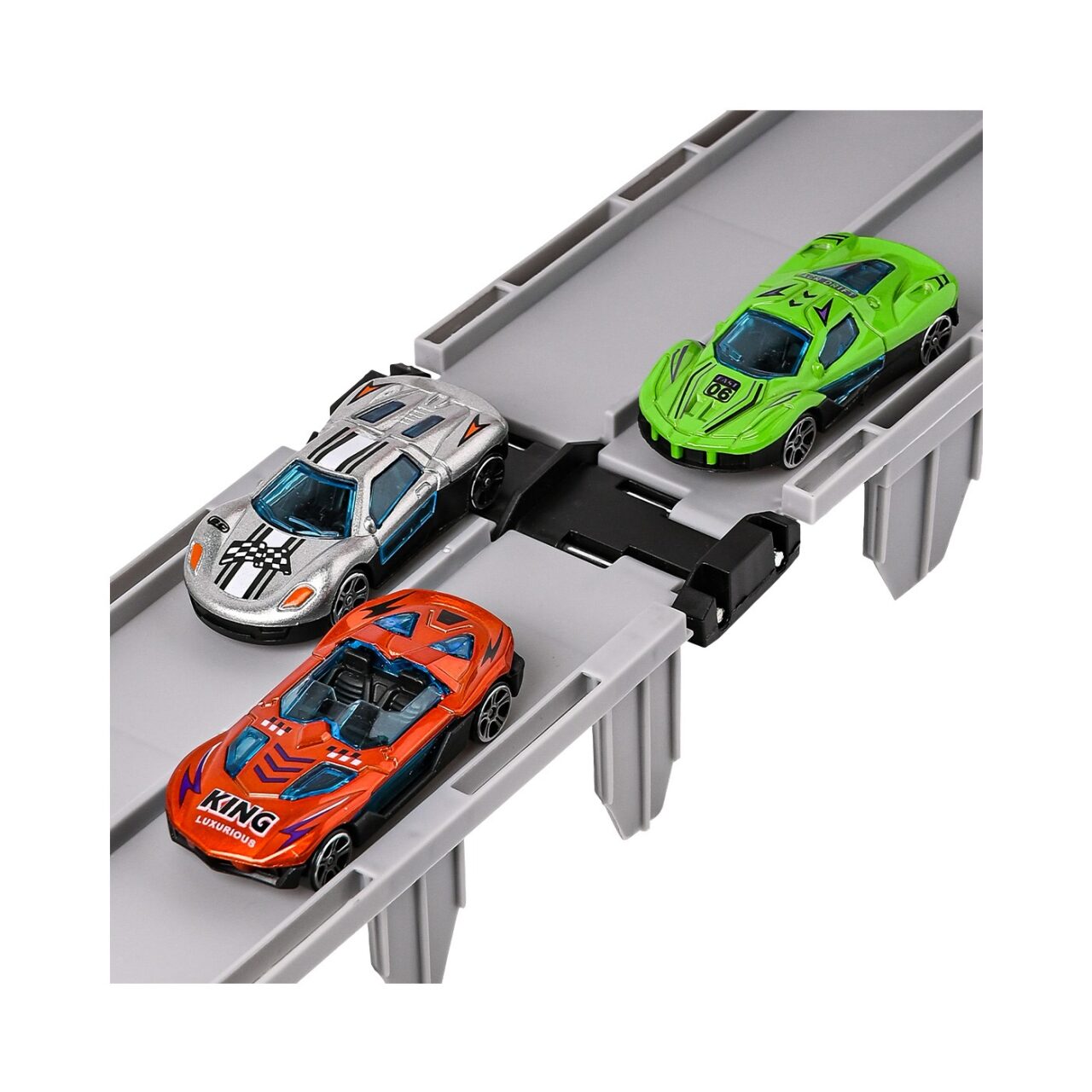 Pista Transformable Fast Road con 3 Diecast Stretch Truck img #6
