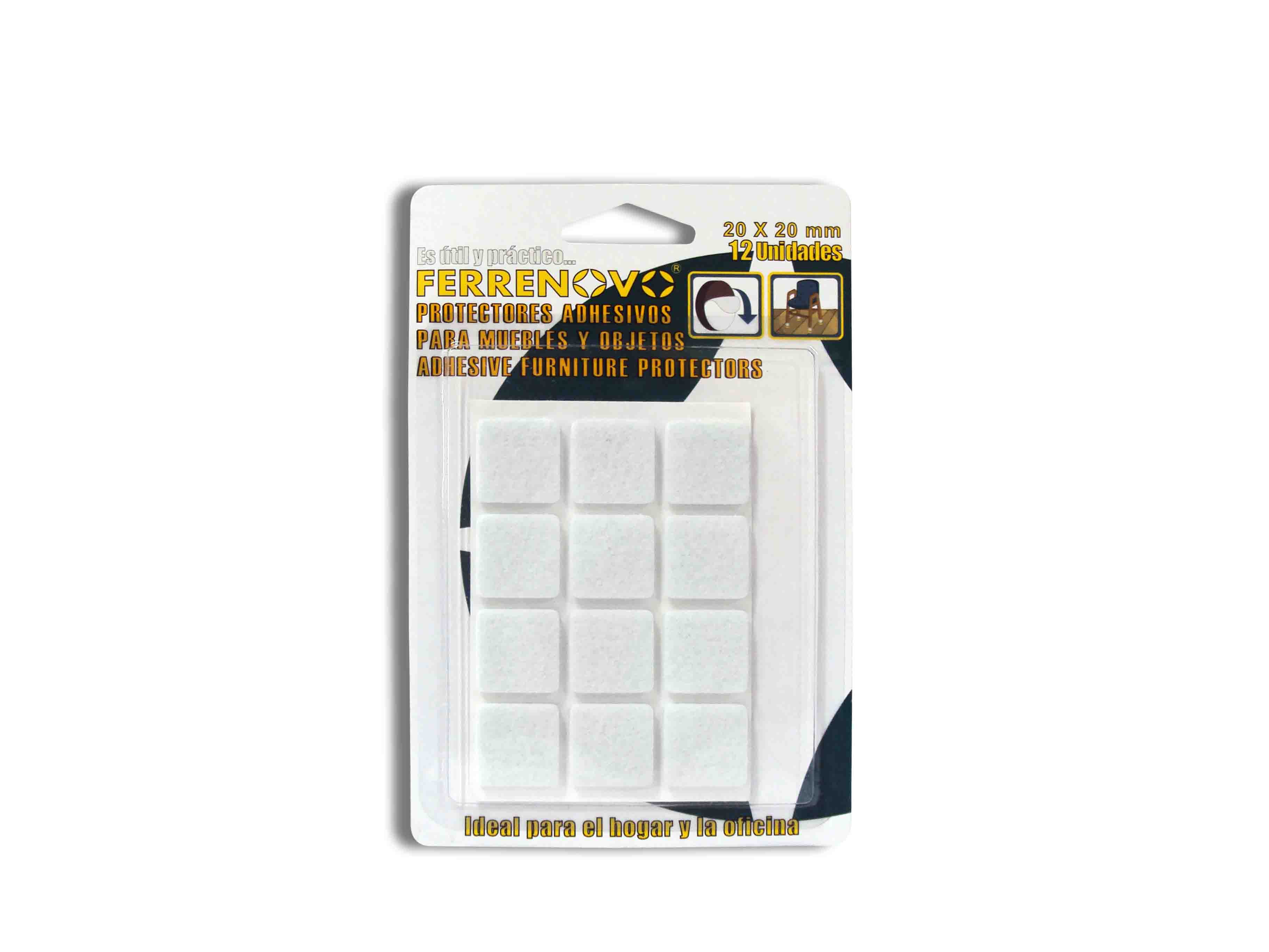 Fieltros Adhesivos Blancos 20 x 20 mm x12 img #2