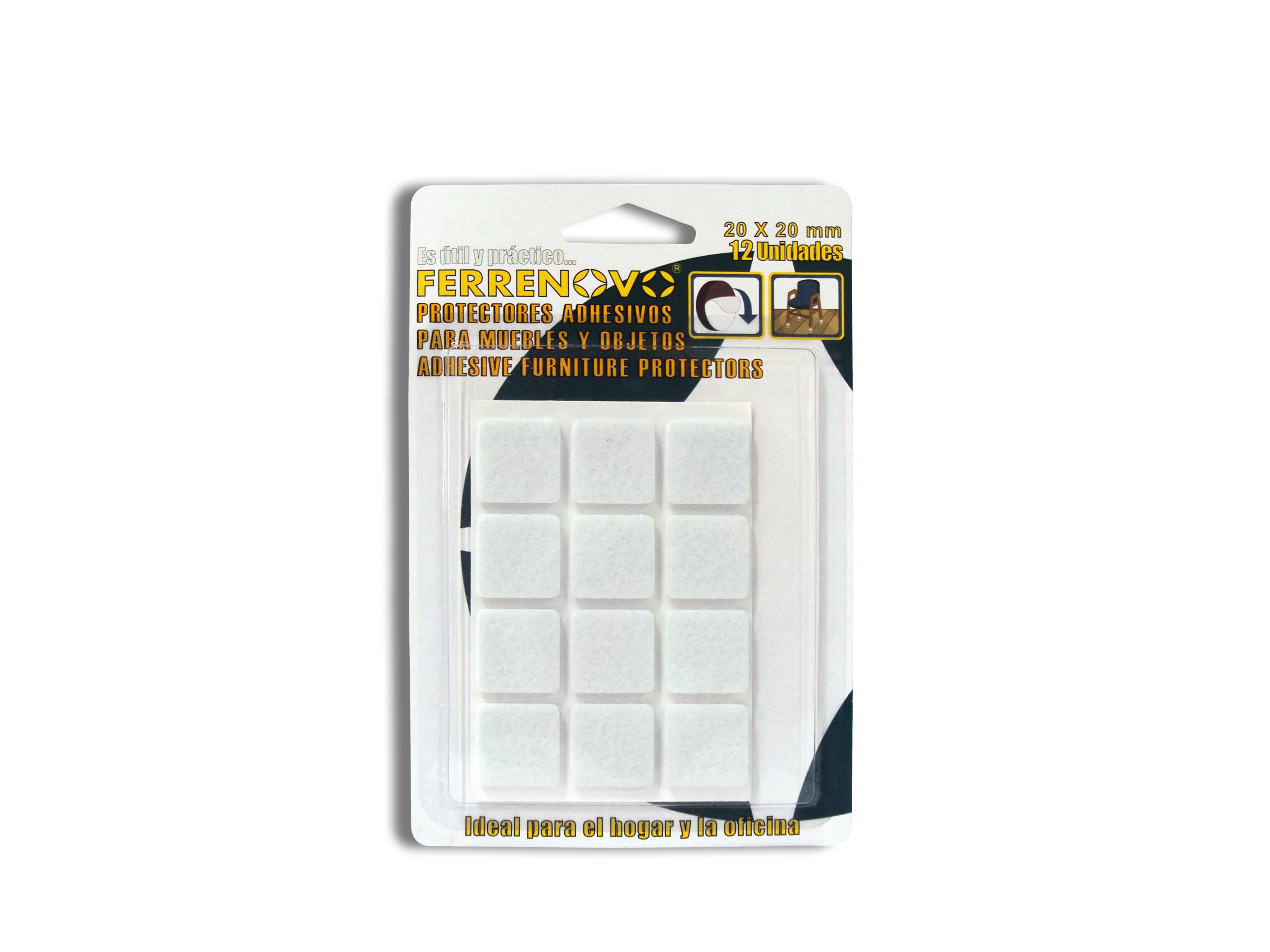 Fieltros Adhesivos Blancos 20 x 20 mm x12 img #1