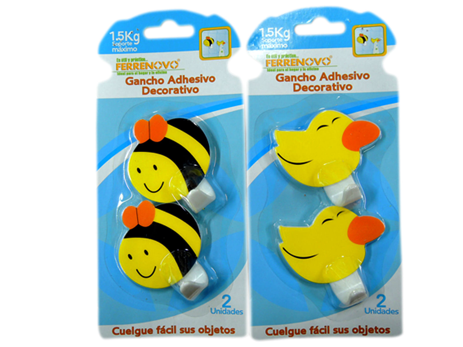 Ganchos Adhesivos Decorativos Pollo/Abeja x2 1.5 kg img #1