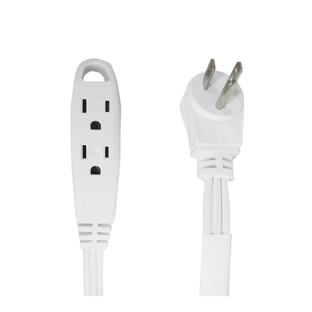 Extensión Eléctrica 5 m 3 Tomas Polo a Tierra/Polarizada Blanca img #2