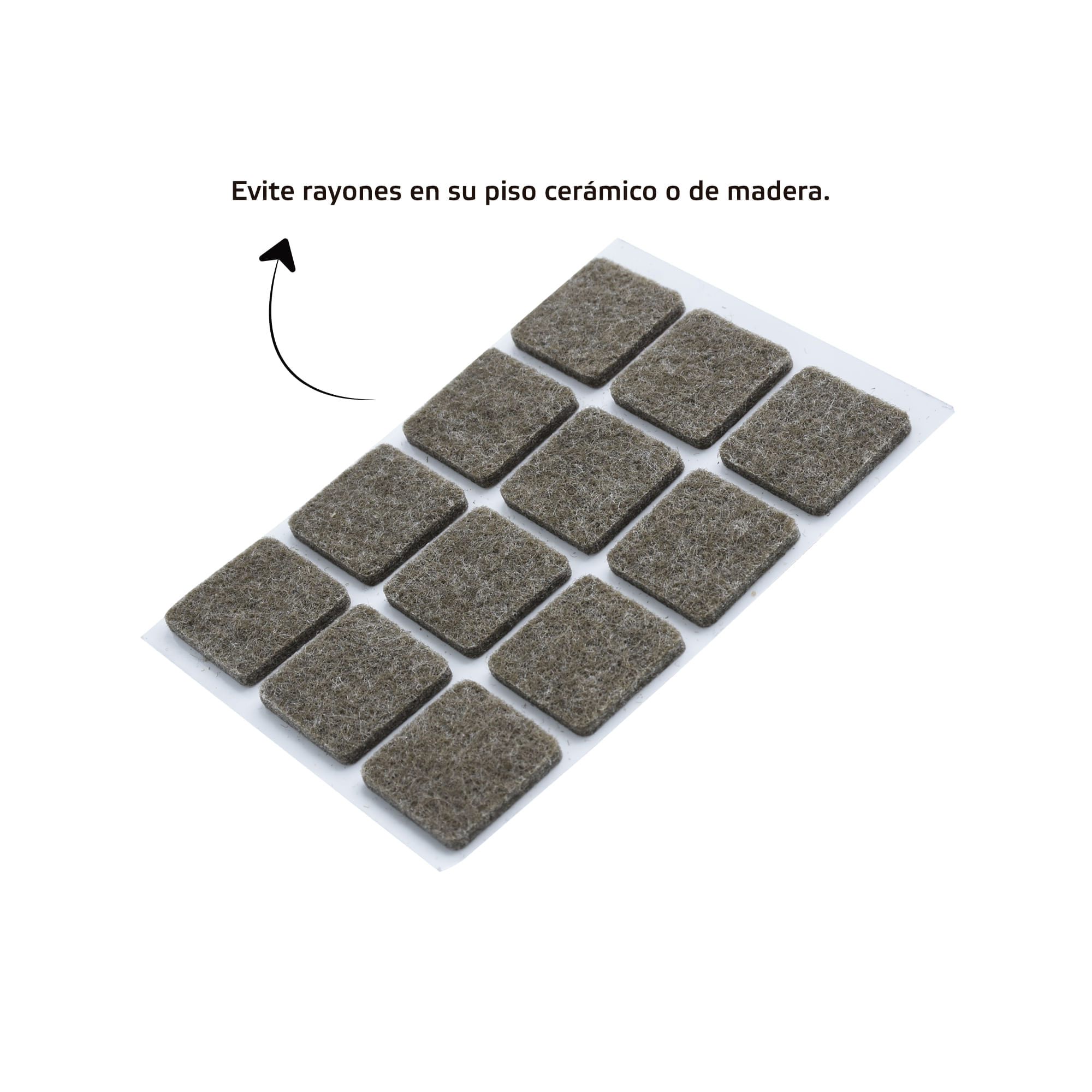 Fieltro Adh Marrón 20x20 Mm X 12 Und Ferrenovo img #3