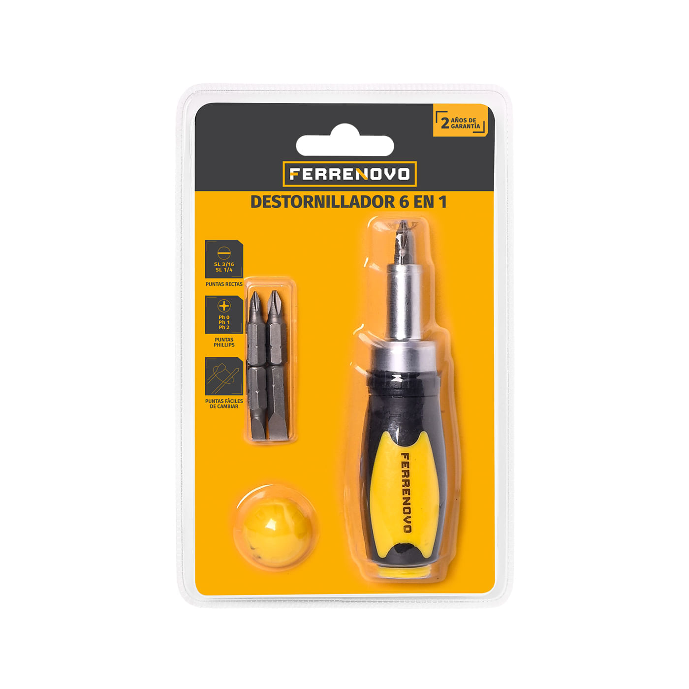 Destornillador Mini 6 en 1 Amarillo Ferrenovo img #5