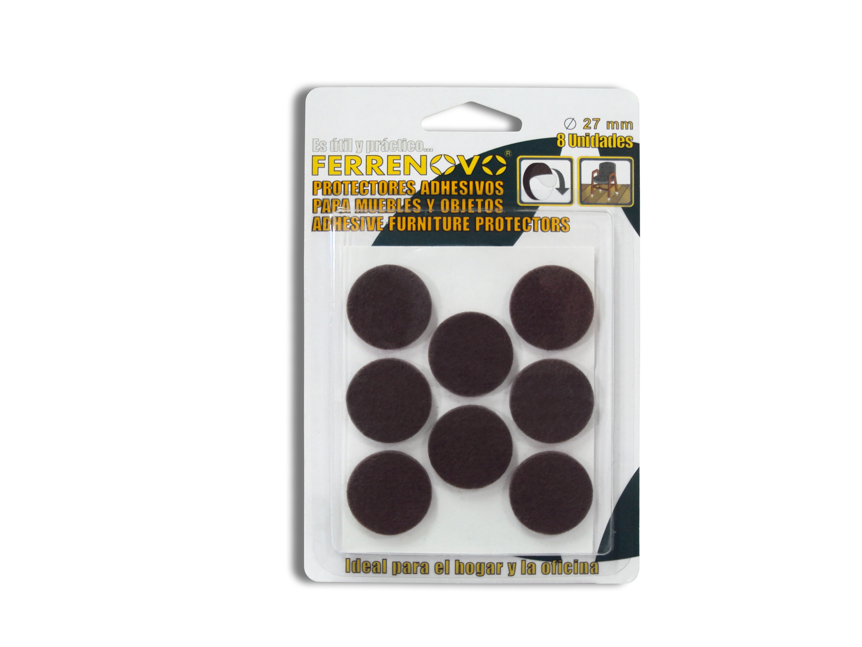 Fieltro Adh Marrón Ø27 Mm X 8 Und Ferrenovo img #2