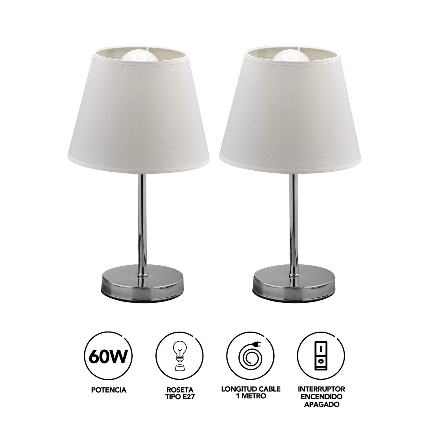 Lámparas de Mesa Clásicas x2 Tezzio img #2