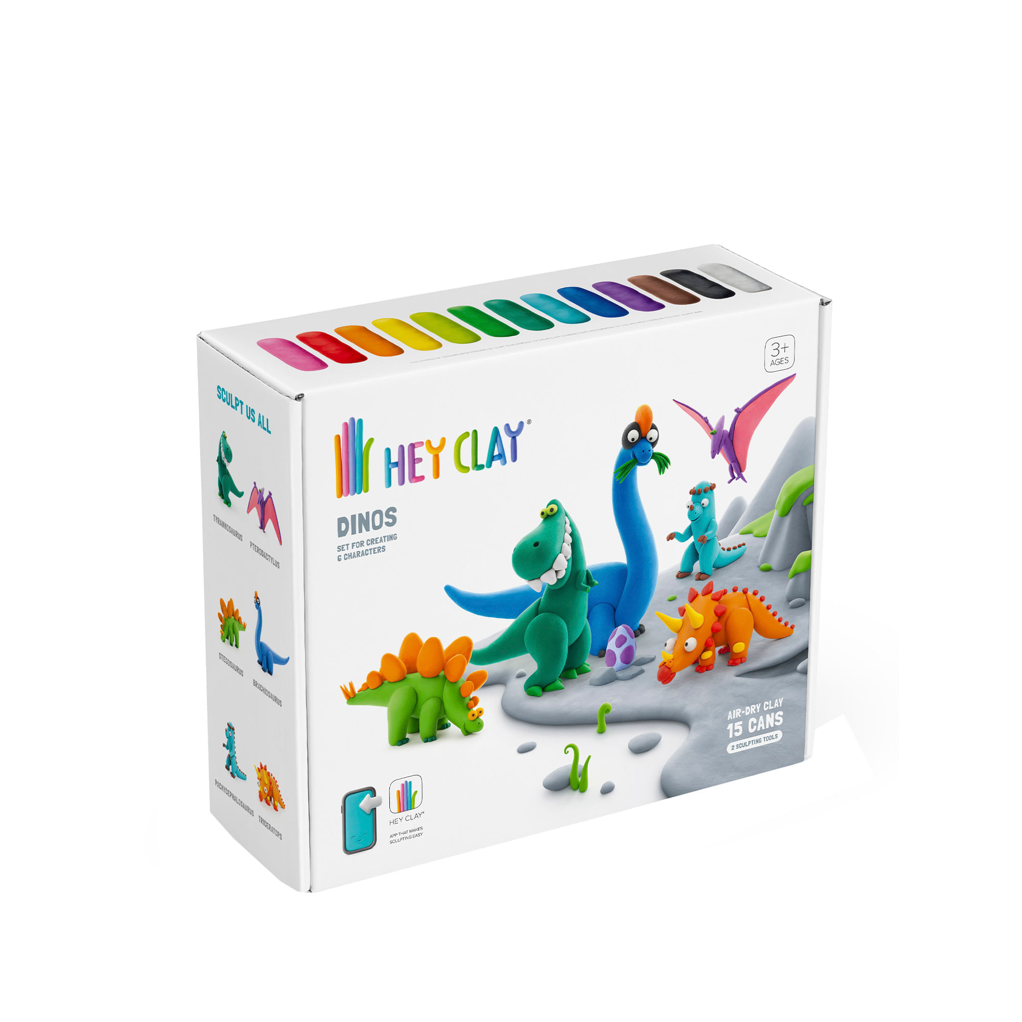 Set Masa Moldeable Hey Clay Dinosaurios x 15 Envases img #3
