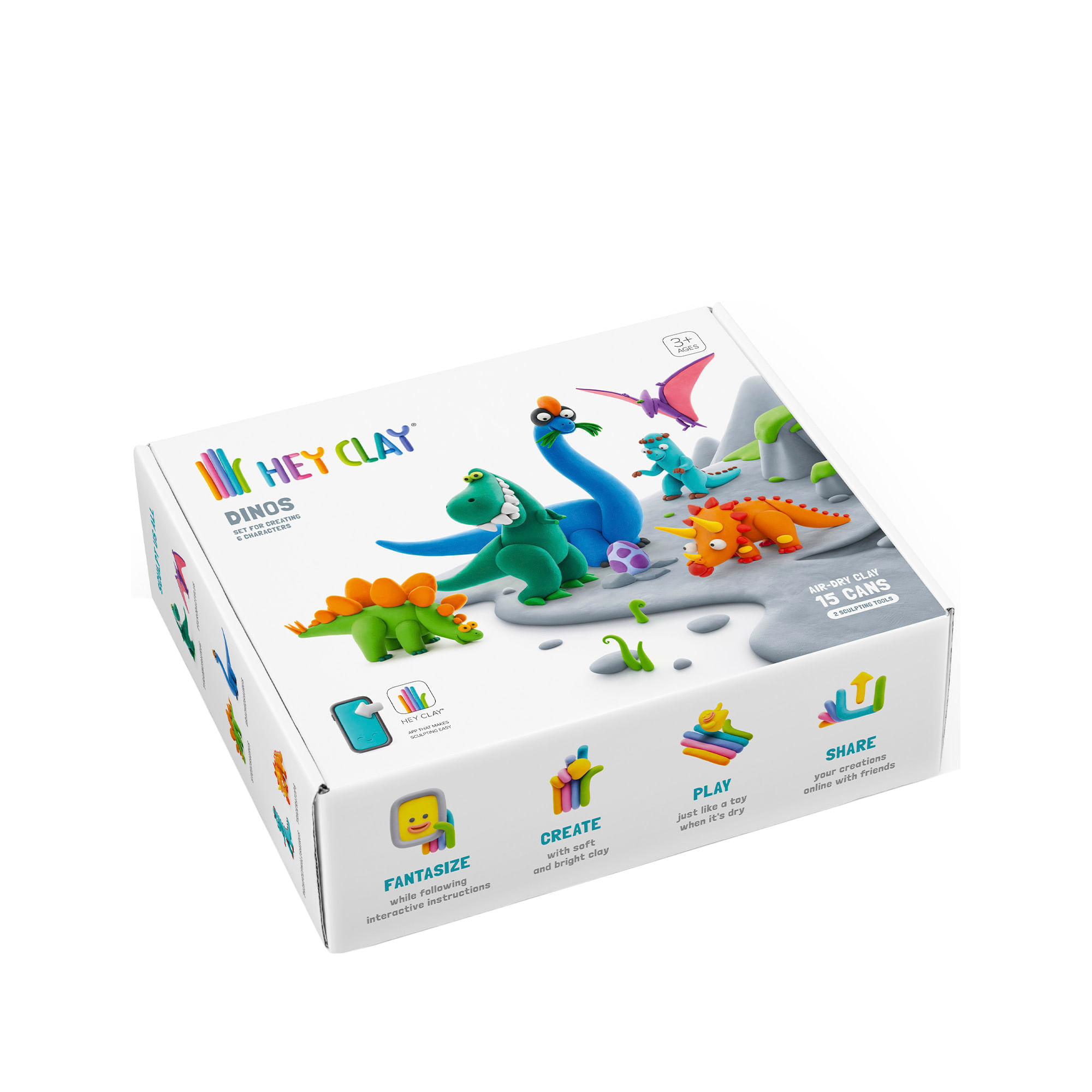Set Masa Moldeable Hey Clay Dinosaurios x 15 Envases img #4