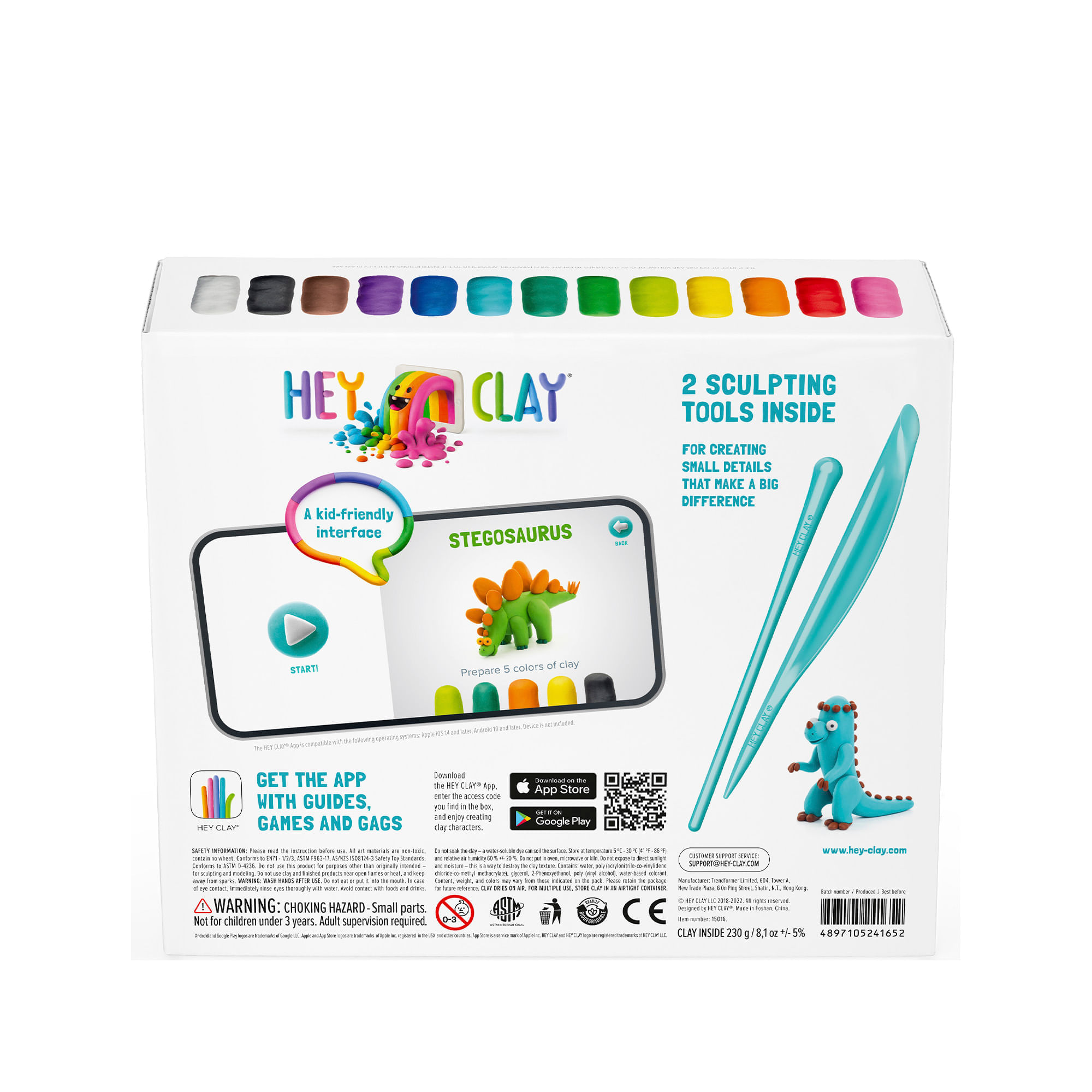 Set Masa Moldeable Hey Clay Dinosaurios x 15 Envases img #5