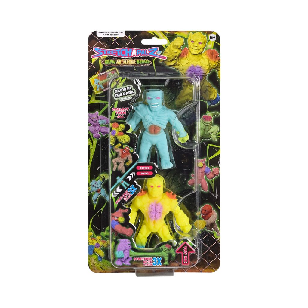 Pack Mini Stretchapalz Zombo Y Pyro serie Glow Monster img #1
