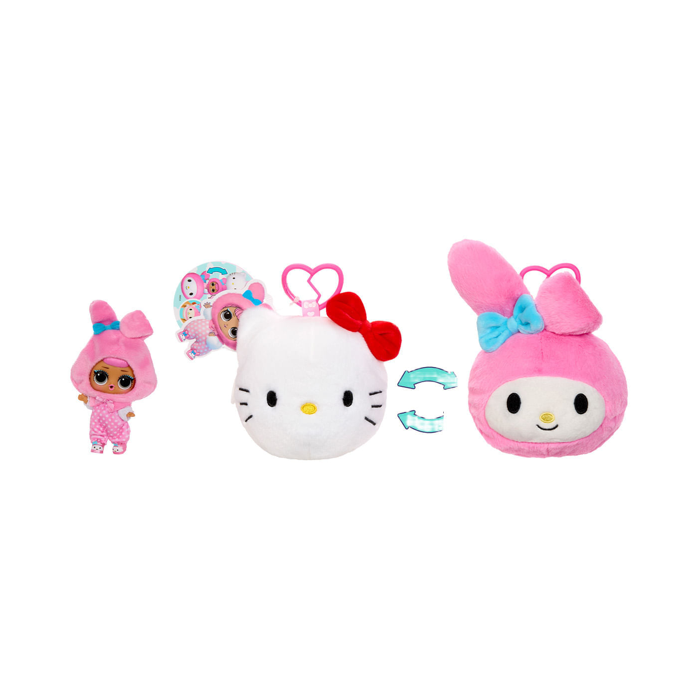 LOL Surprise Peluche Hello Kitty Reversible con Clip img #6