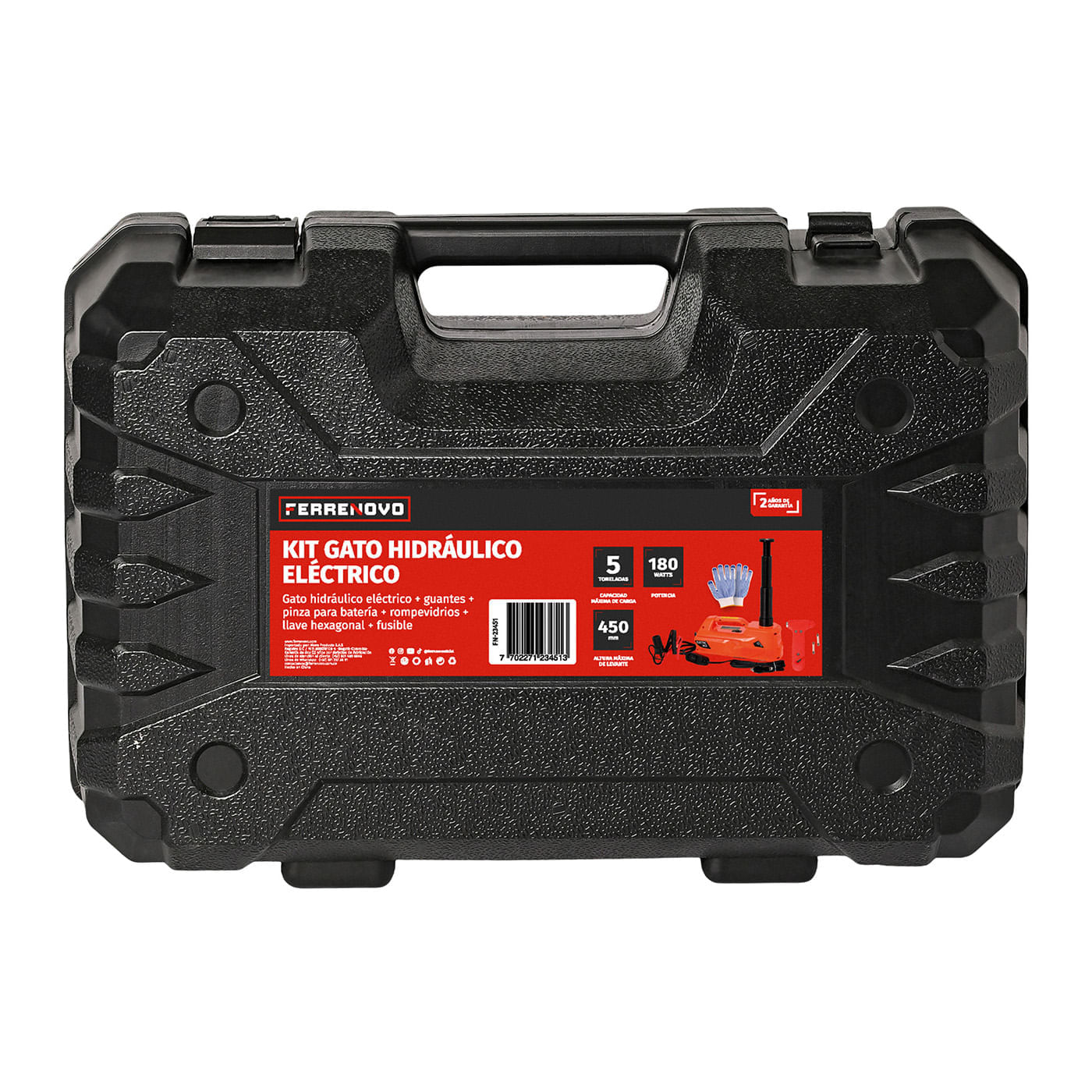 Kit Gato Hidráulico Eléctrico 5 Ton para Auto con Accesorios img #7