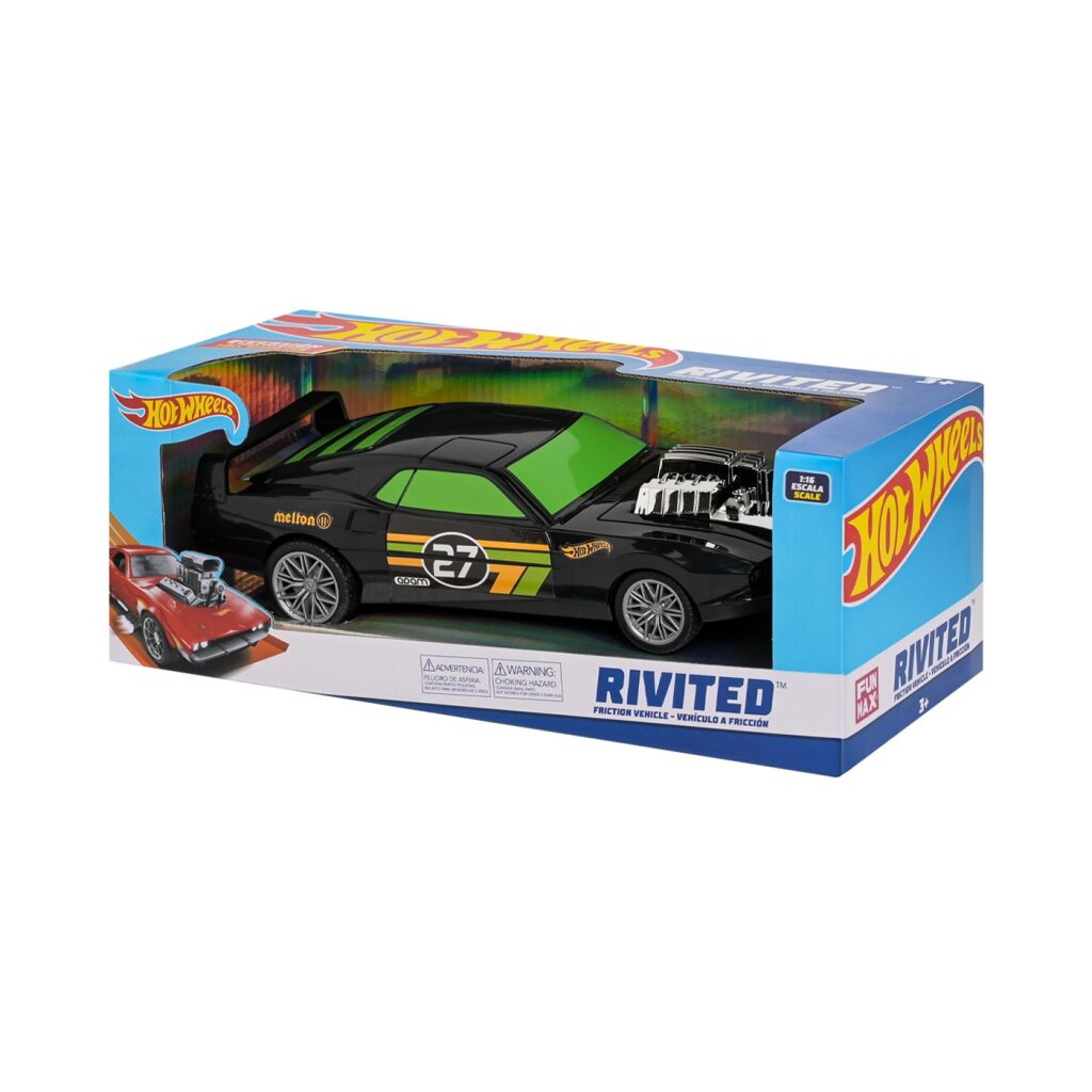 Carro a Friccion Rivited Negro Hot Wheels img #2