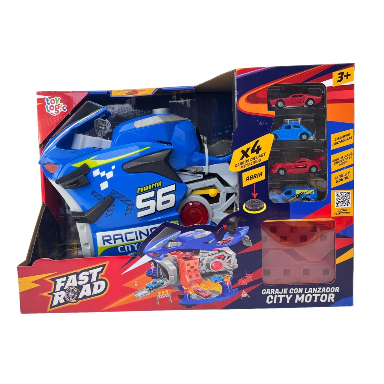 Playset Garage con Lanzador Fast Road y Diecast City Motor img #1
