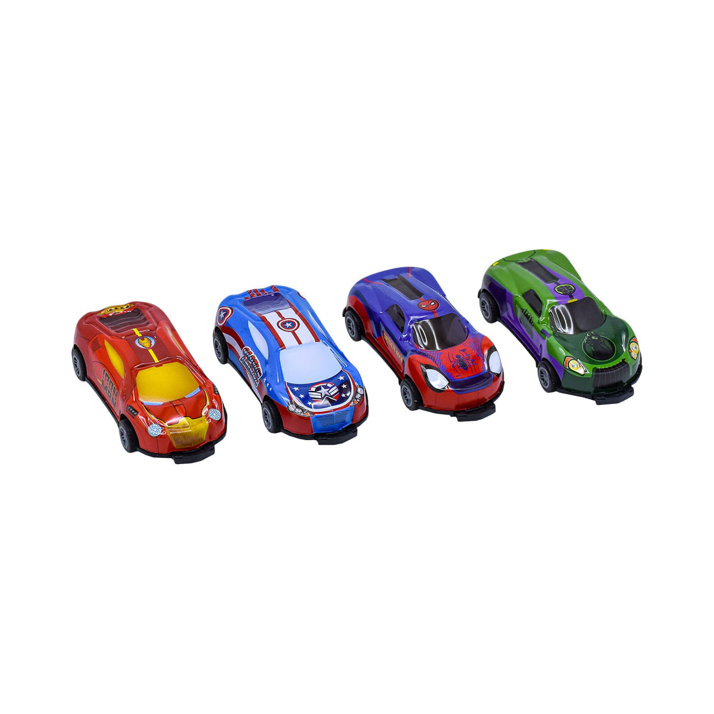 Pack X 4 Carros Pullback 9cm Marvel Flip Giros 360° img #2